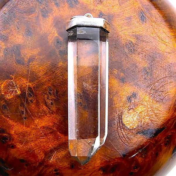 Clear Quartz Point Pendant Sterling Silver