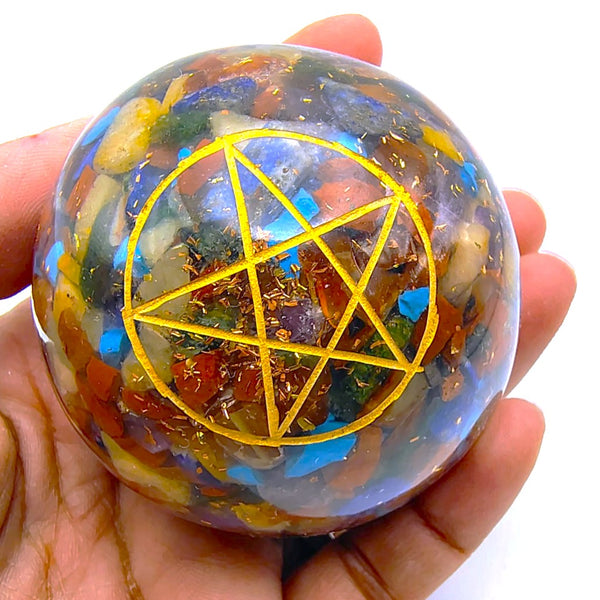 Pentagram Orgonite Sphere Crystal