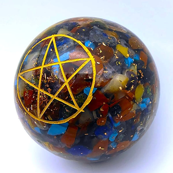 Pentagram Orgonite Sphere Crystal