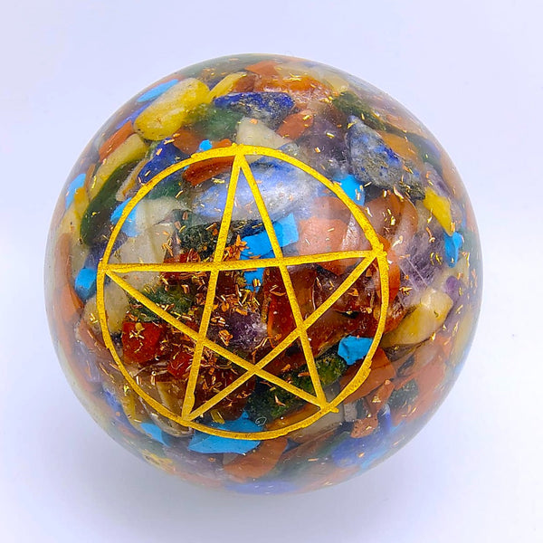 Pentagram Orgonite Sphere Crystal