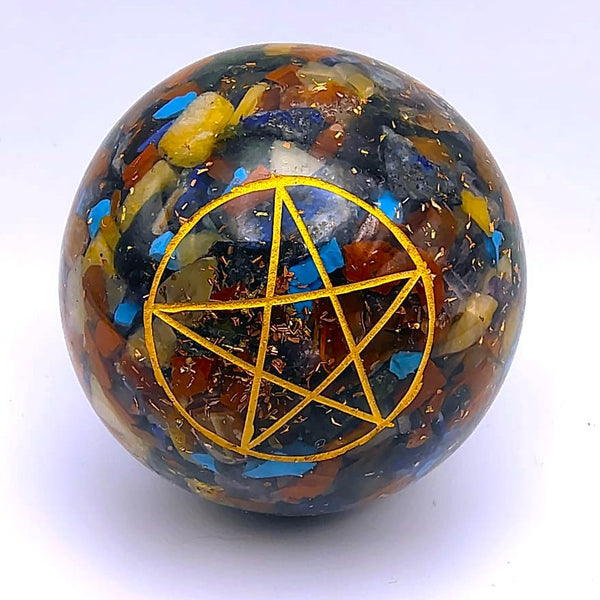 Pentagram Orgonite Sphere Crystal