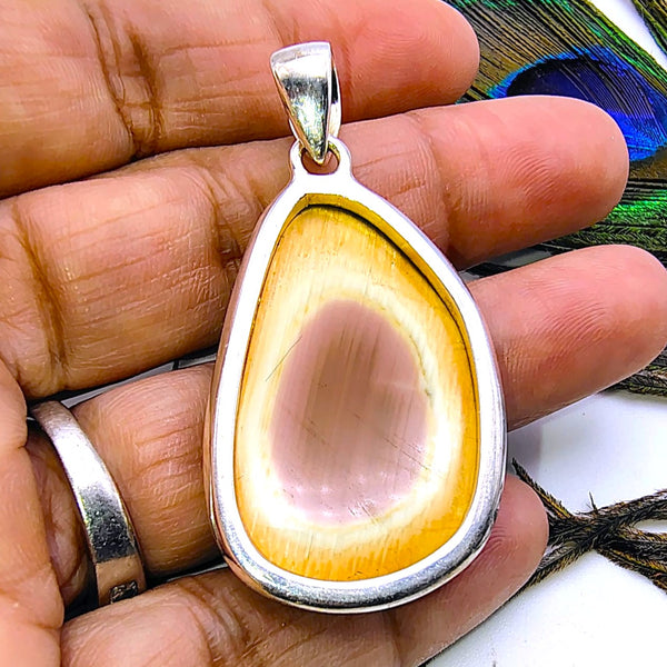 Natural Tear Drop Imperial Jasper Pendant Sterling Silver