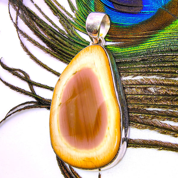 Natural Tear Drop Imperial Jasper Pendant Sterling Silver