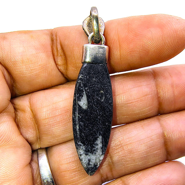 Orthoceras Fossil Pendant Sterling Silver