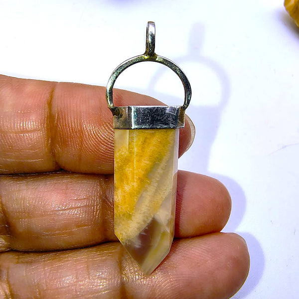 Moonstone hexagonal Point Pencil Pendant