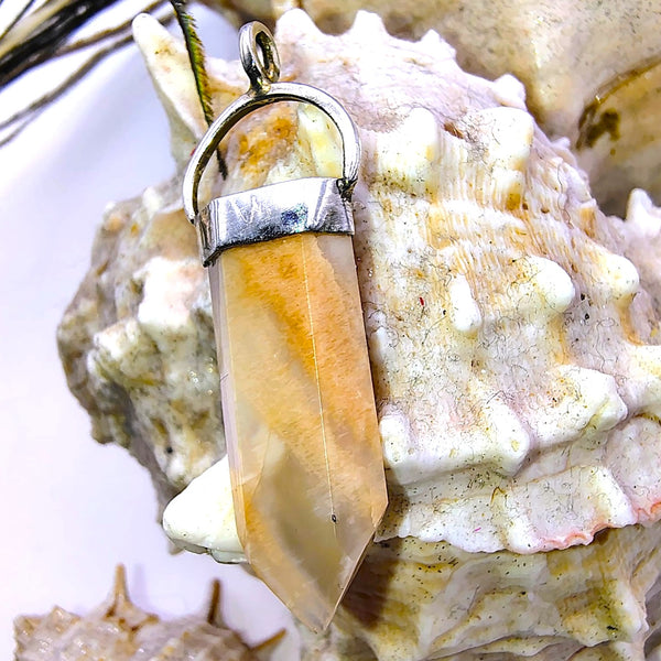 Moonstone hexagonal Point Pencil Pendant