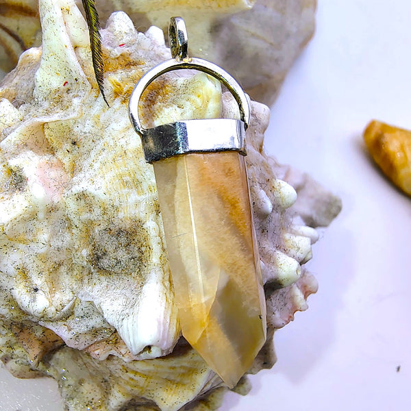Moonstone hexagonal Point Pencil Pendant
