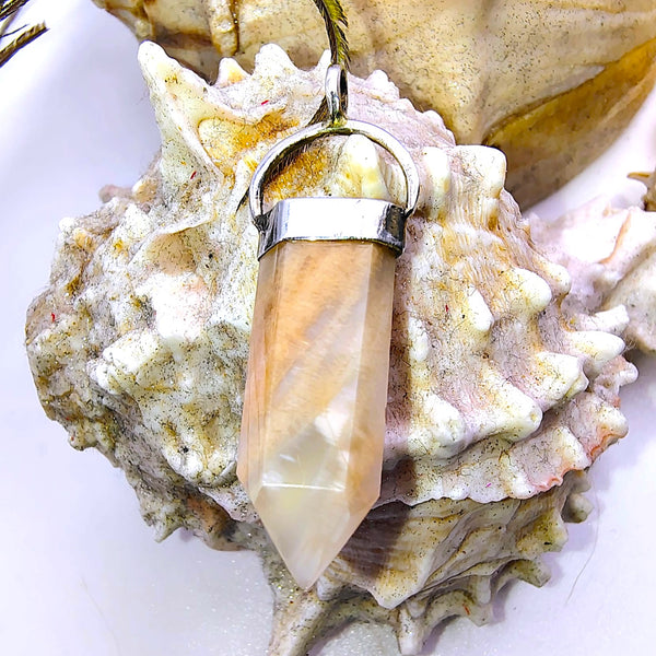 Moonstone hexagonal Point Pencil Pendant