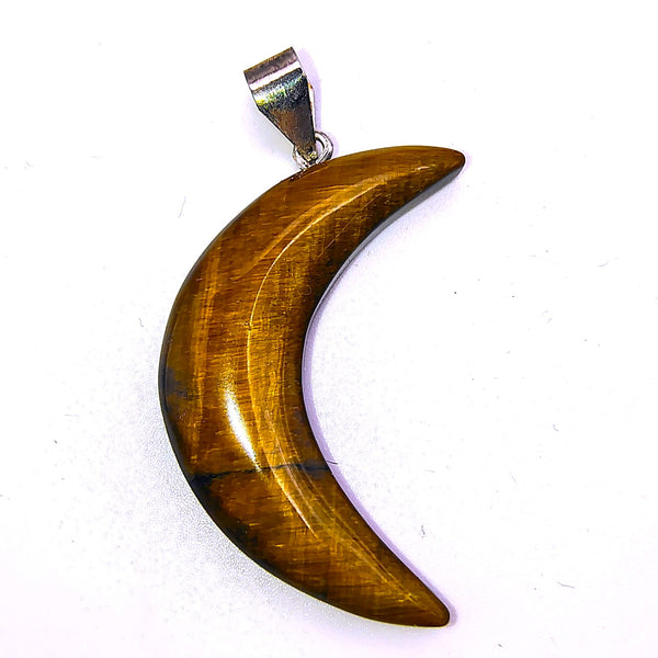 Crescent Moon Tiger's Eye Pendant