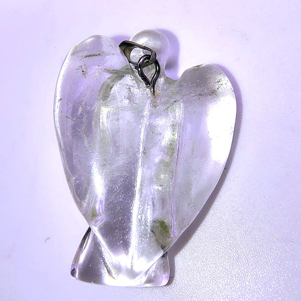 Clear Quartz Guardian Angel Natural Pendant Pocket Worry