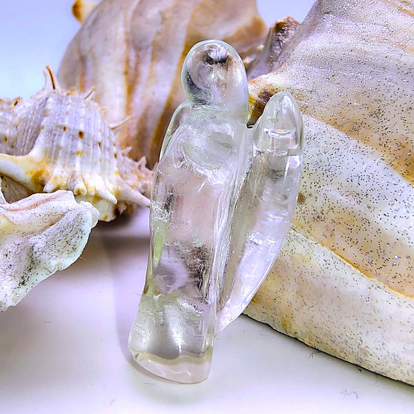 Clear Quartz Guardian Angel Natural Pendant Pocket Worry