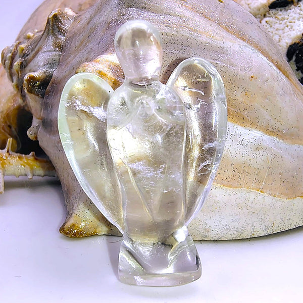 Clear Quartz Guardian Angel Natural Pendant Pocket Worry