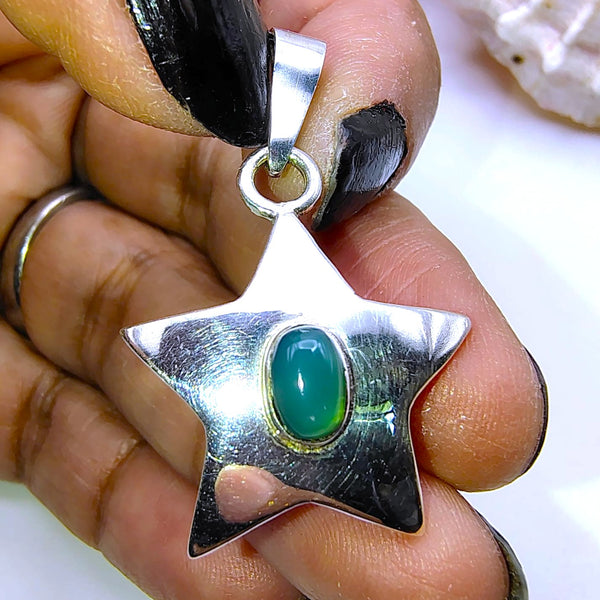 Aventurine Star Pendant Sterling Silver