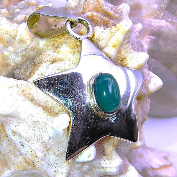 Aventurine Star Pendant Sterling Silver
