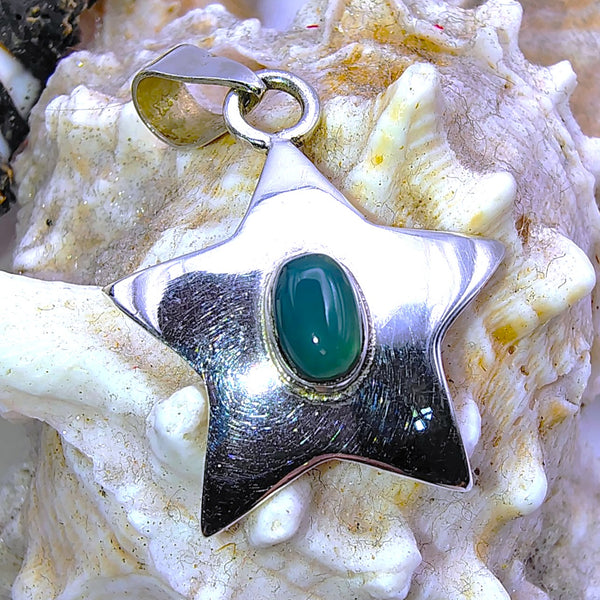 Aventurine Star Pendant Sterling Silver