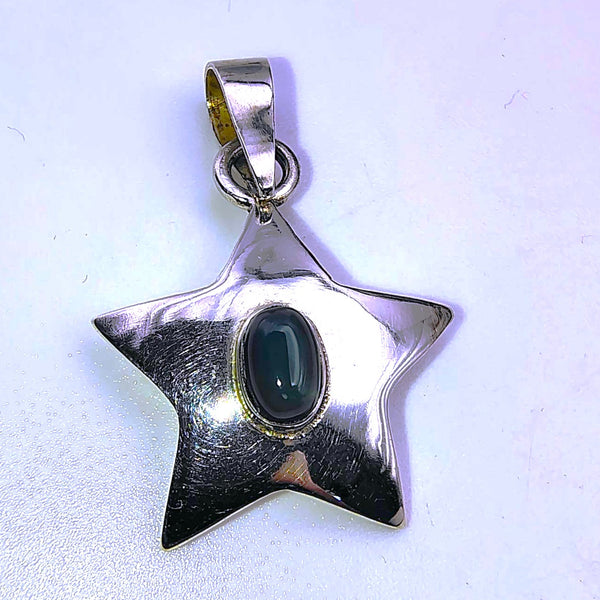 Aventurine Star Pendant Sterling Silver