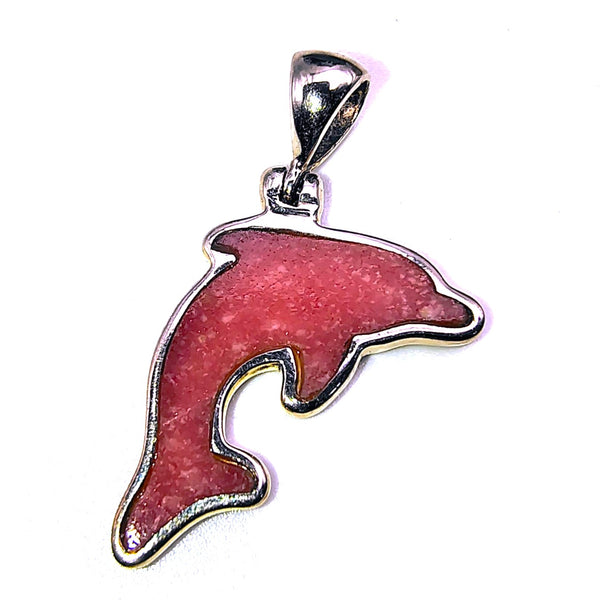 Dolphin Thulite Pendant Sterling Silver