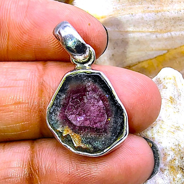 Watermelon Tourmaline Pendant Sterling Silver