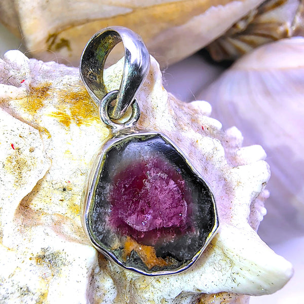 Watermelon Tourmaline Pendant Sterling Silver