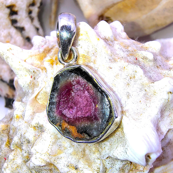 Watermelon Tourmaline Pendant Sterling Silver