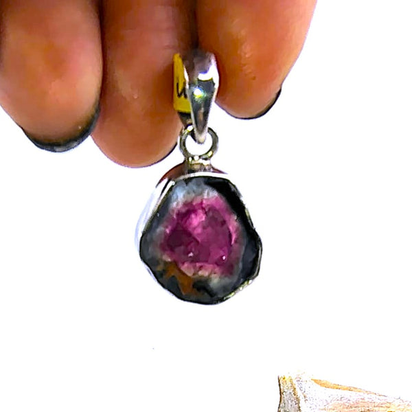 Watermelon Tourmaline Pendant Sterling Silver