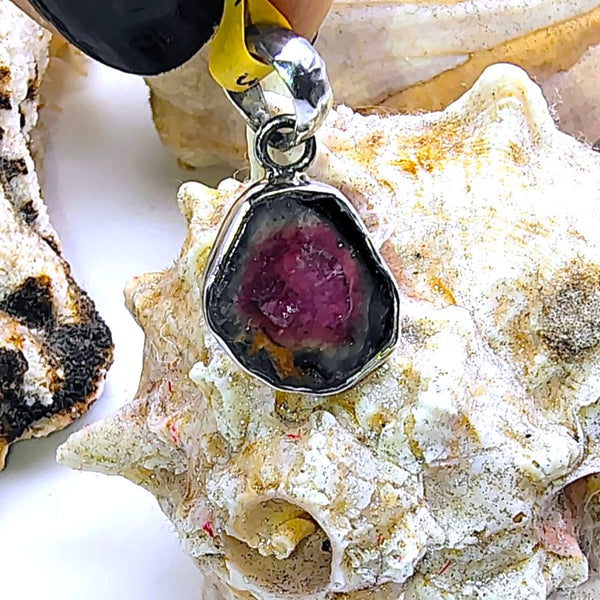 Watermelon Tourmaline Pendant Sterling Silver