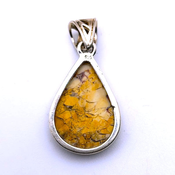 Teardrop Brecciated Mookaite Pendant Sterling Silver