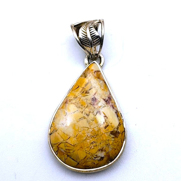 Teardrop Brecciated Mookaite Pendant Sterling Silver