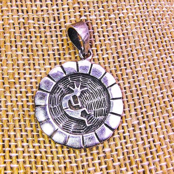 Hopi Kokopelli Native American Deity Pendant Sterling Silver