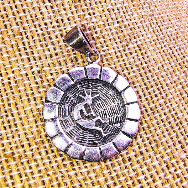 Hopi Kokopelli Native American Deity Pendant Sterling Silver
