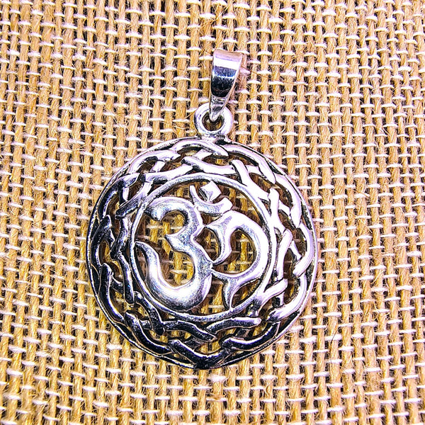 Celtic knot Om Pendant Sterling Silver