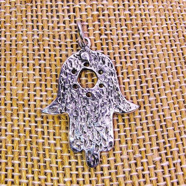 Hamsa Star of David Pendant Sterling Silver
