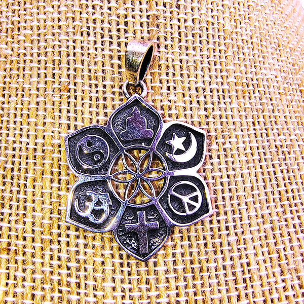 Coexist Lotus Pendant Sterling Silver