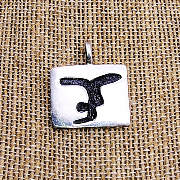 Yoga Scorpion Pose Pendant Sterling Silver