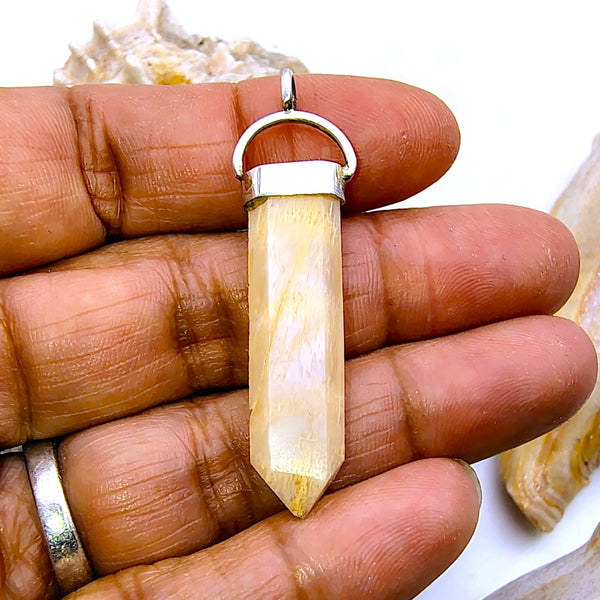Moonstone hexagonal Point Pencil Pendant