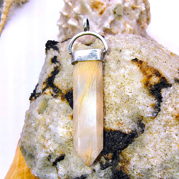 Moonstone hexagonal Point Pencil Pendant