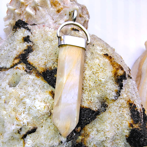 Moonstone hexagonal Point Pencil Pendant