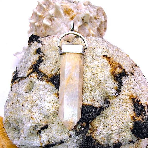 Moonstone hexagonal Point Pencil Pendant