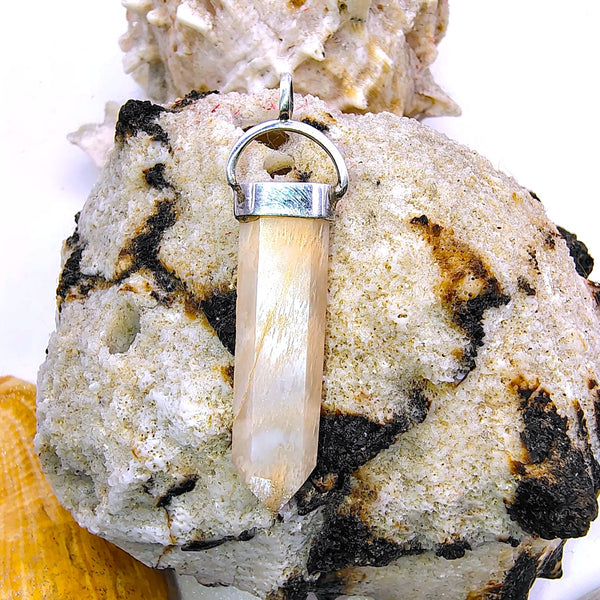 Moonstone hexagonal Point Pencil Pendant