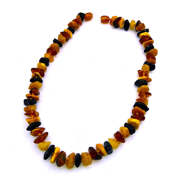 Multi-color Baltic Amber chip 13" choker necklace