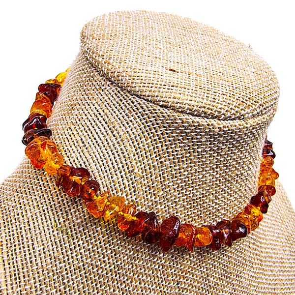 Baltic Amber Multi-color beads 12.5" choker necklace