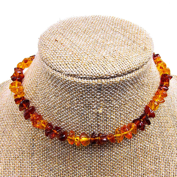 Baltic Amber Multi-color beads 12.5" choker necklace