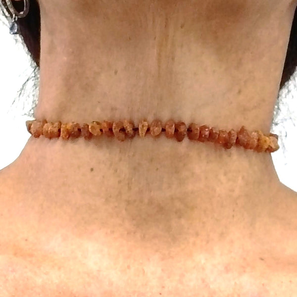 Baltic Amber Cognac opaque beads 12.5" choker necklace