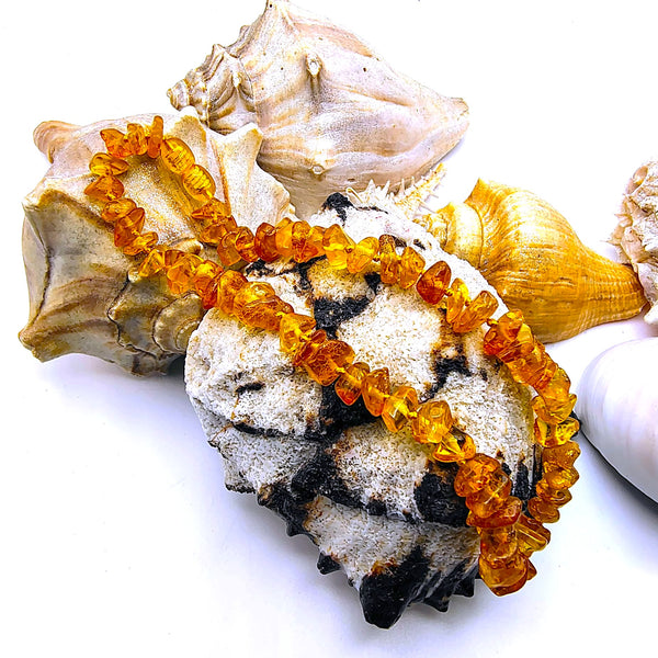 Baltic Amber Honey beads 12.5" choker necklace