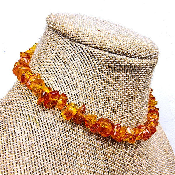 Baltic Amber Honey beads 12.5" choker necklace