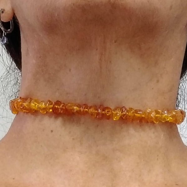 Baltic Amber Honey beads 12.5" choker necklace