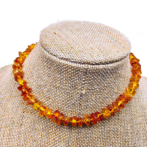 Baltic Amber Honey beads 12.5" choker necklace