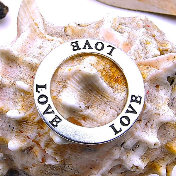 Love Circle Affirmation Pendant Sterling Silver