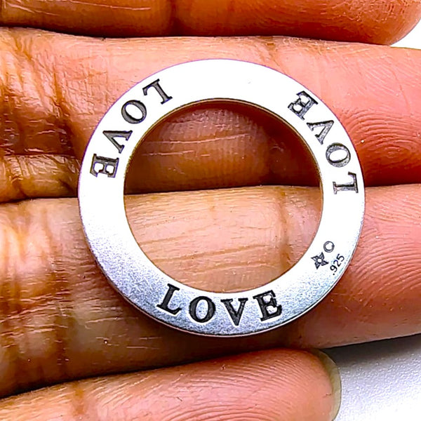 Love Circle Affirmation Pendant Sterling Silver