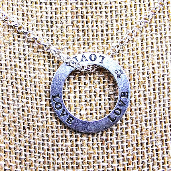 Love Circle Affirmation Pendant Sterling Silver